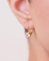 Sterling Silver Round Cut French Clip Earrings