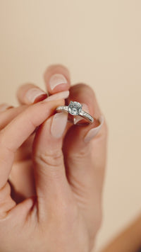 Sterling Silver Radiant CZ Engagement Ring