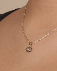 Leidy CZ & Mother of Pearl Evil Eye Pendant Necklace