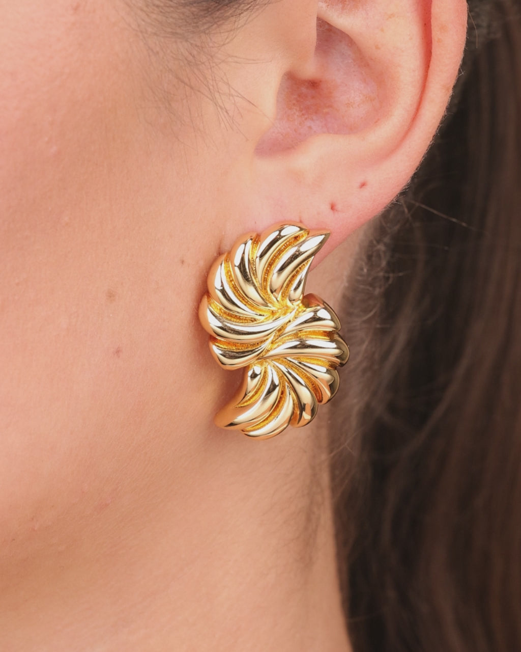Twisted Croissant Stud Earrings