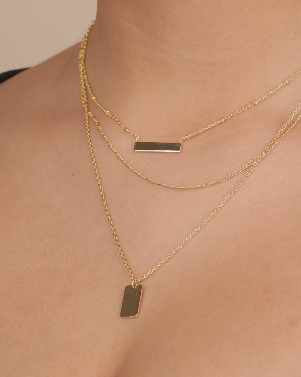 Triple Layered Bar Necklace