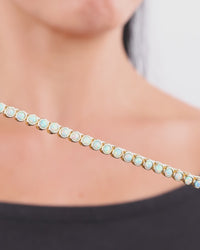 Opal Helene Bezel Tennis Necklace