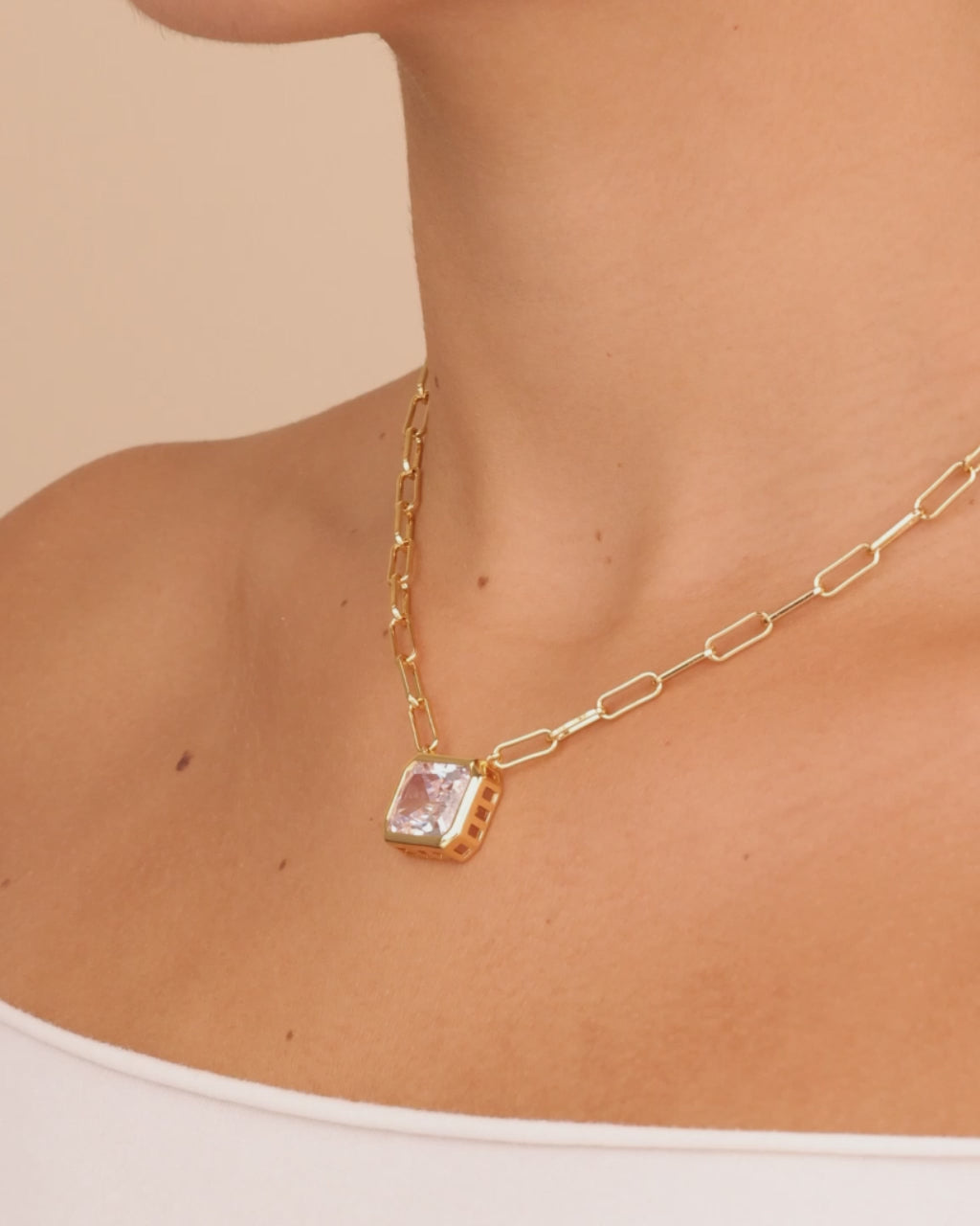 Camille Bezel CZ Statement Necklace