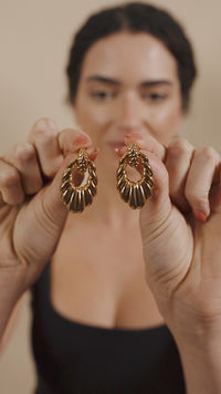 Enid Textured Door Knocker Stud Earrings