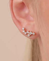 Sterling Silver Round Cut Cluster CZ Crawlers