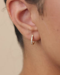Sterling Silver Constance CZ Studded Statement Hoops