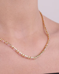 Georgia Light Pink CZ Tennis Necklace