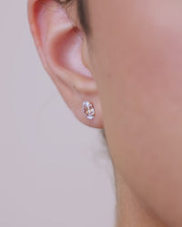 Sterling Silver Oval Cut Prong Set Stud Earrings
