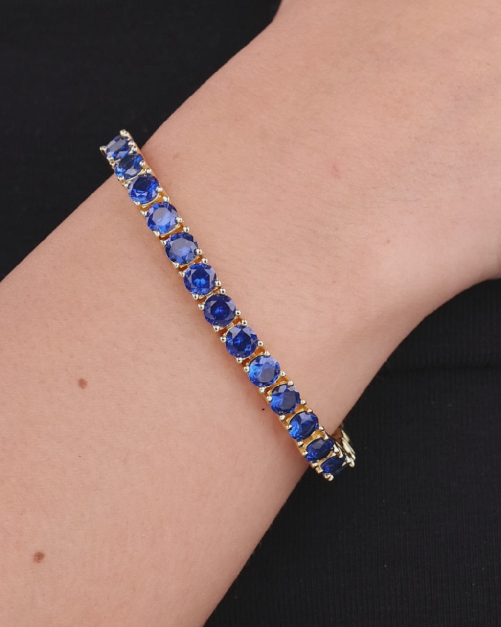 Marisol Sapphire CZ Round Cut Tennis Bracelet