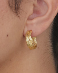 Sterling Silver Janet Ribbed Hoop Earrings