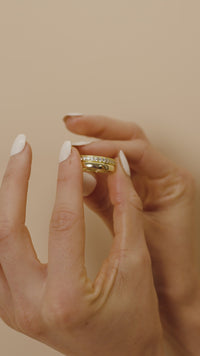 Sterling Silver Jackie CZ Stacking Ring Set of 2