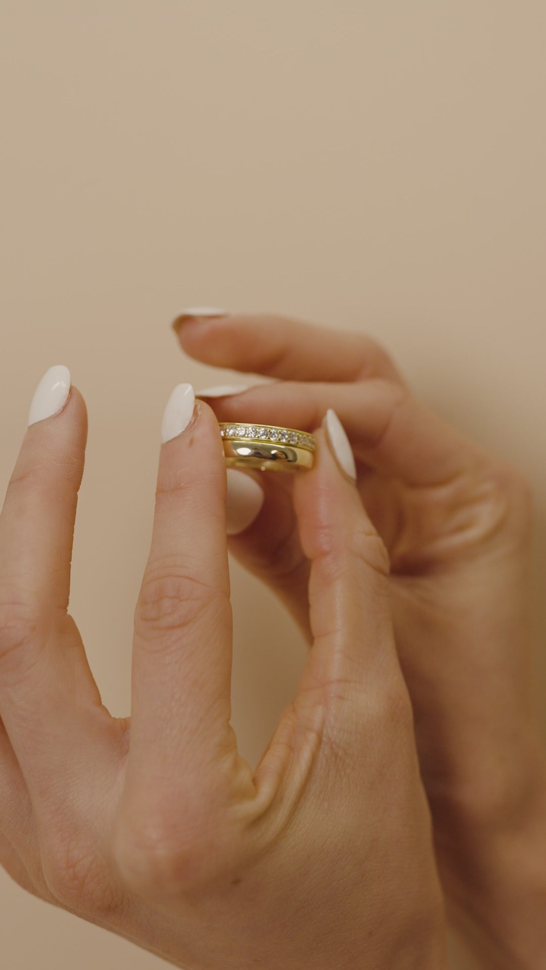 Sterling Silver Jackie CZ Stacking Ring Set of 2