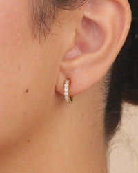 Sterling Silver Eleri CZ Tube Hoops