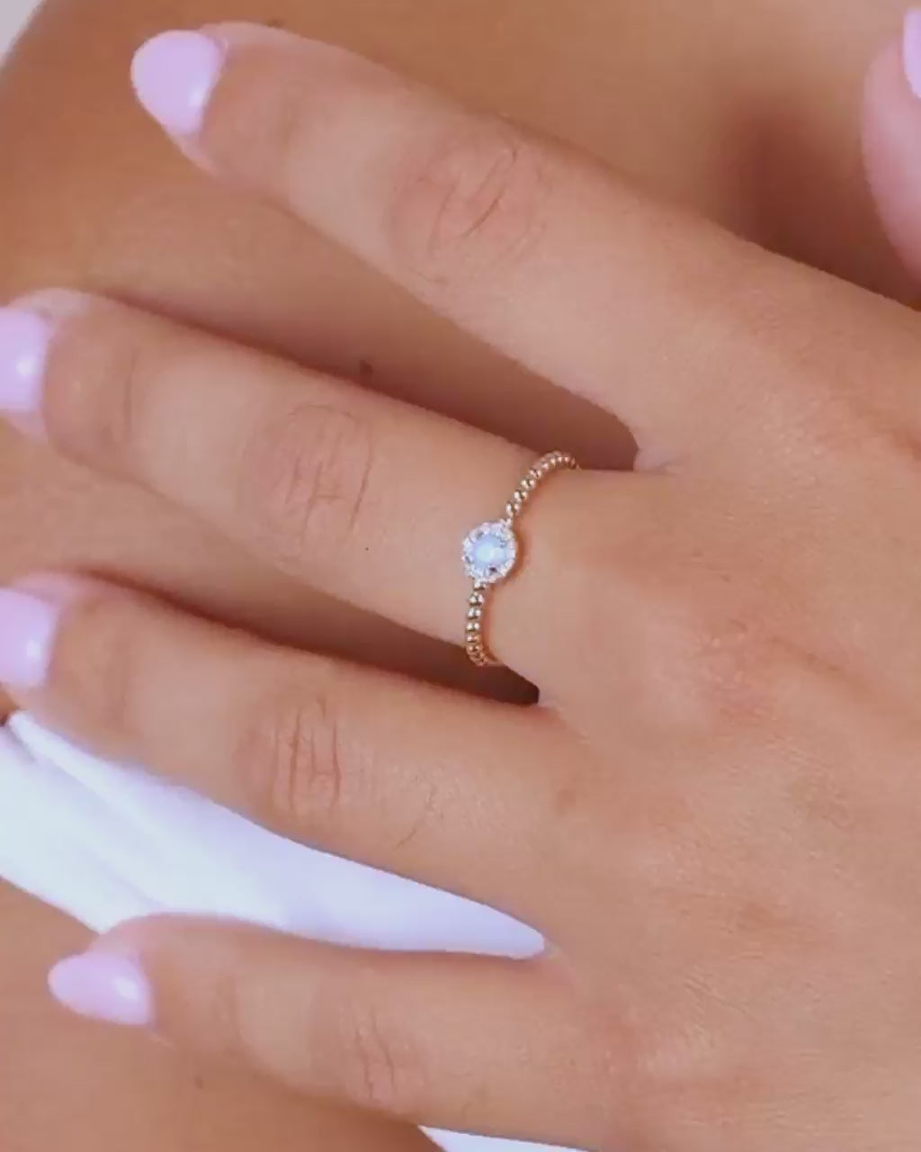 Sterling Silver Layla Opal Textured Ring