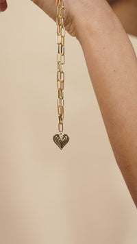 Paperclip Beating Heart Pendant Necklace