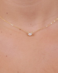 Sterling Silver Marquise Bezel Set Pendant