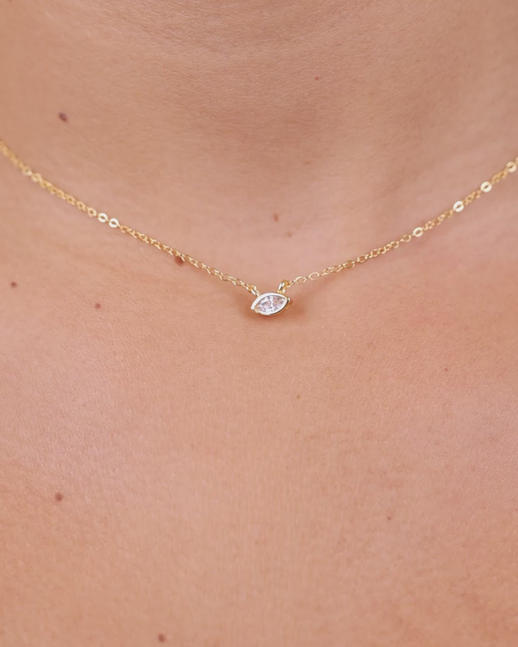 Sterling Silver Marquise Bezel Set Pendant
