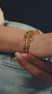 Tully CZ Molten Metal Cuff Bracelet