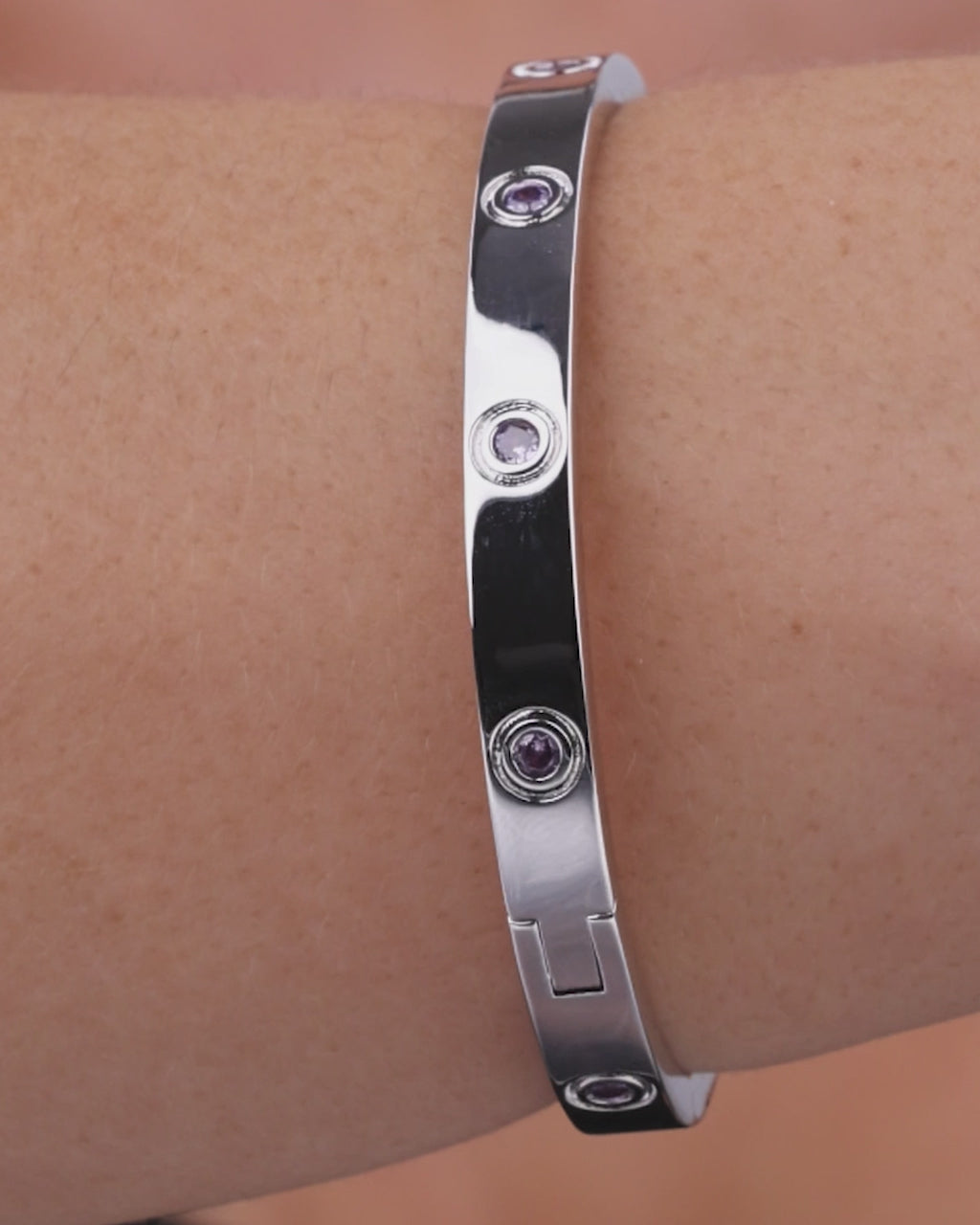 Verona Amethyst CZ Bangle