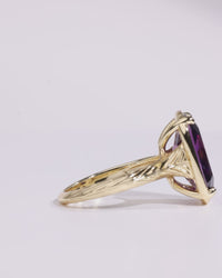 Sterling Silver Elongated Cushion Amethyst CZ Cocktail Ring