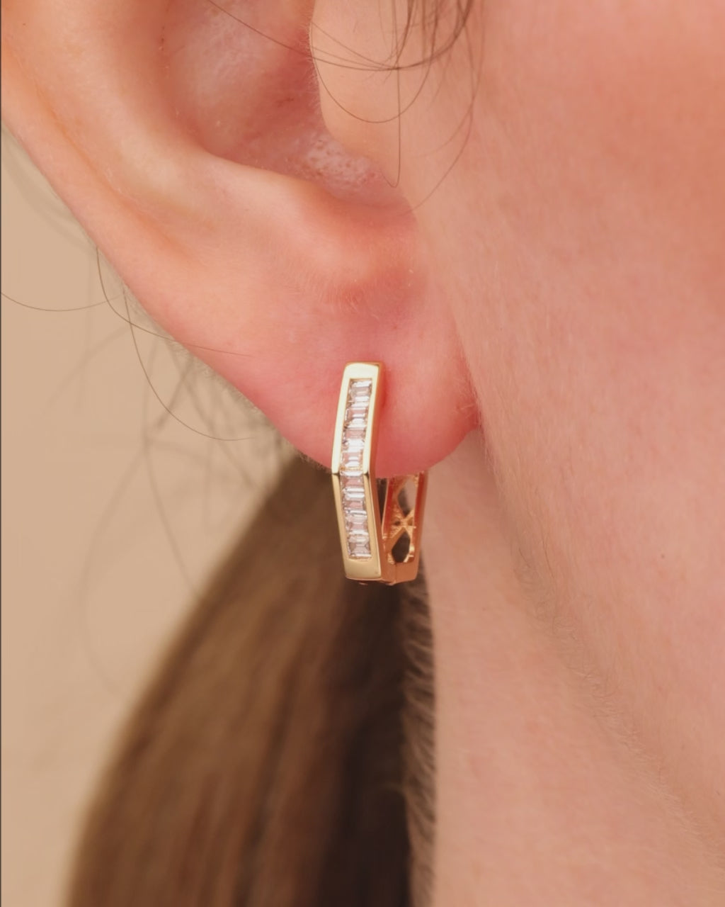 Dani CZ Geometric Micro Hoop Earrings
