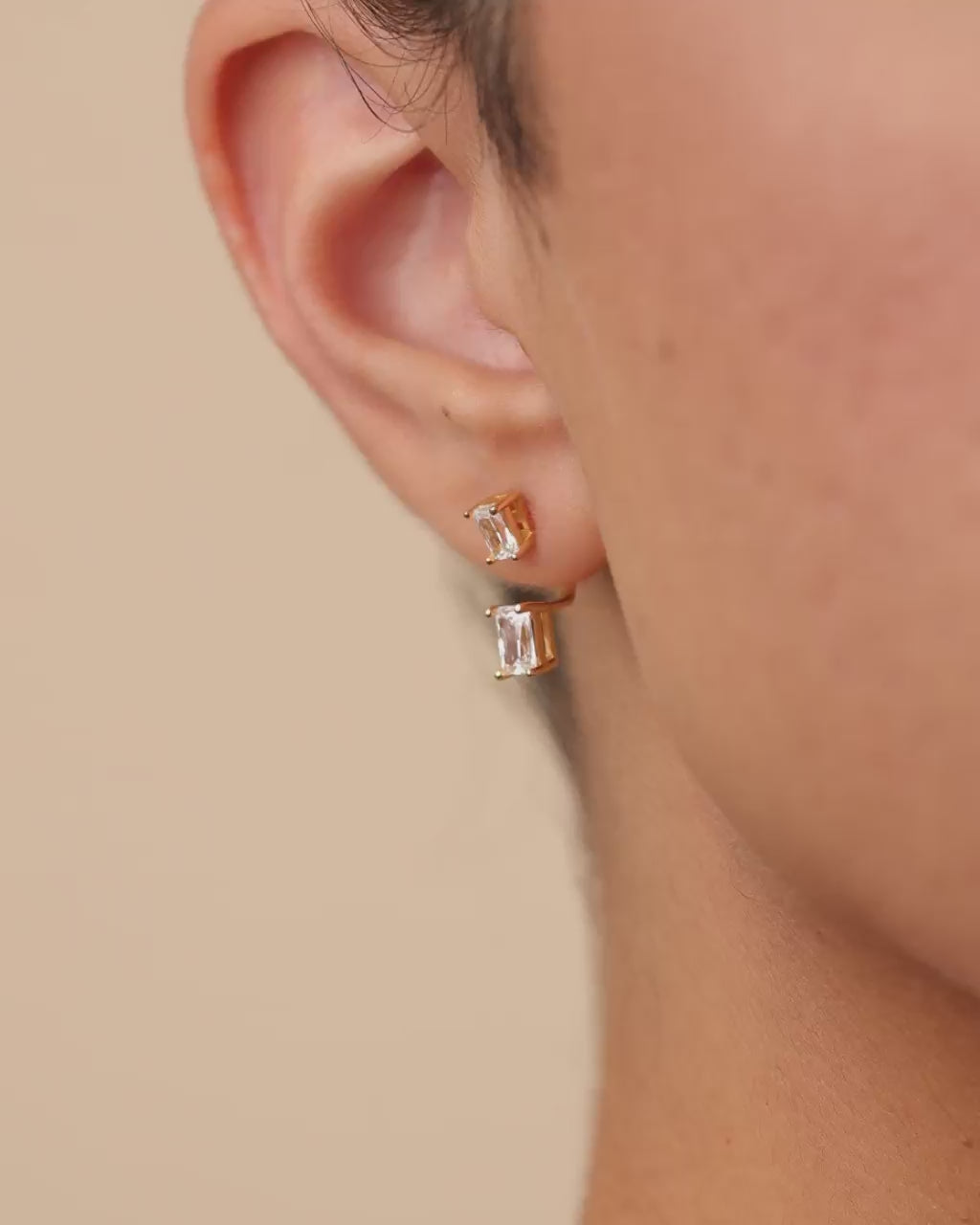 Sterling Silver Emerald Cut Duo Jackets