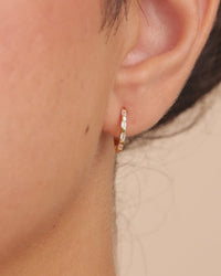 Sterling Silver Henley CZ Baguette Micro Hoop Earrings