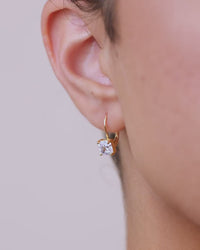 Sterling Silver Princess Cut French Clip Earrings