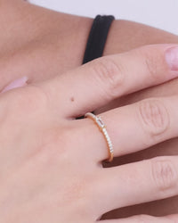 Sterling Silver Thin Clear CZ Stacking Birthstone Ring