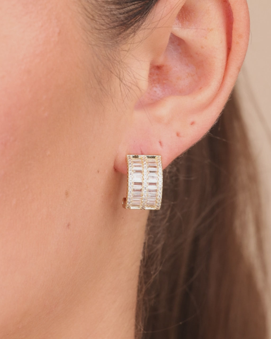 Serena CZ Hoop Earrings