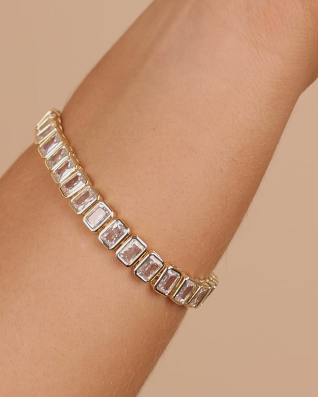 Roxie Cubic Zirconia Bezel Set CZ Tennis Bracelet – Sterling