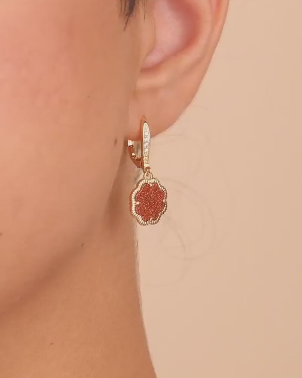 Rose Petal Short Drop Earrings
