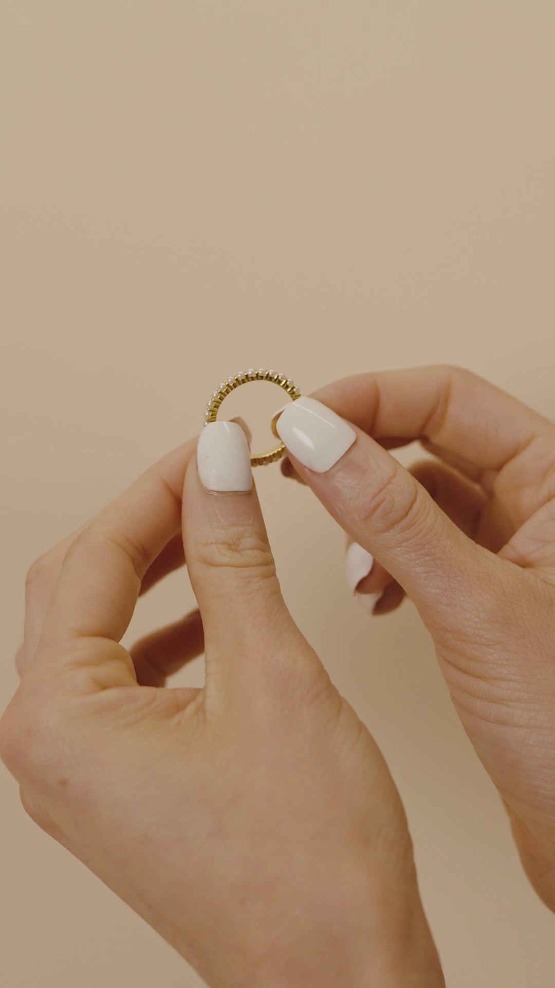 Sterling Silver Gianna Pearl Eternity Ring