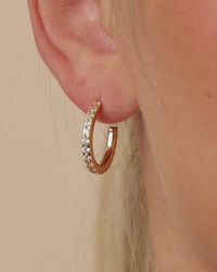 Sterling Silver Eleri CZ Tube Hoops