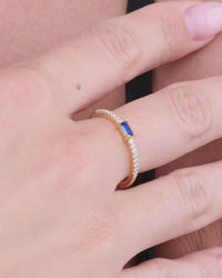 Sterling Silver Thin Sapphire CZ Stacking Birthstone Ring