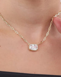 Sterling Silver Elongated Cushion Paperclip Chain Necklace