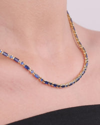 Georgia Sapphire CZ Tennis Necklace