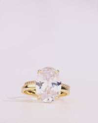 Sterling Silver Oval Cut CZ Stacking Ring Set