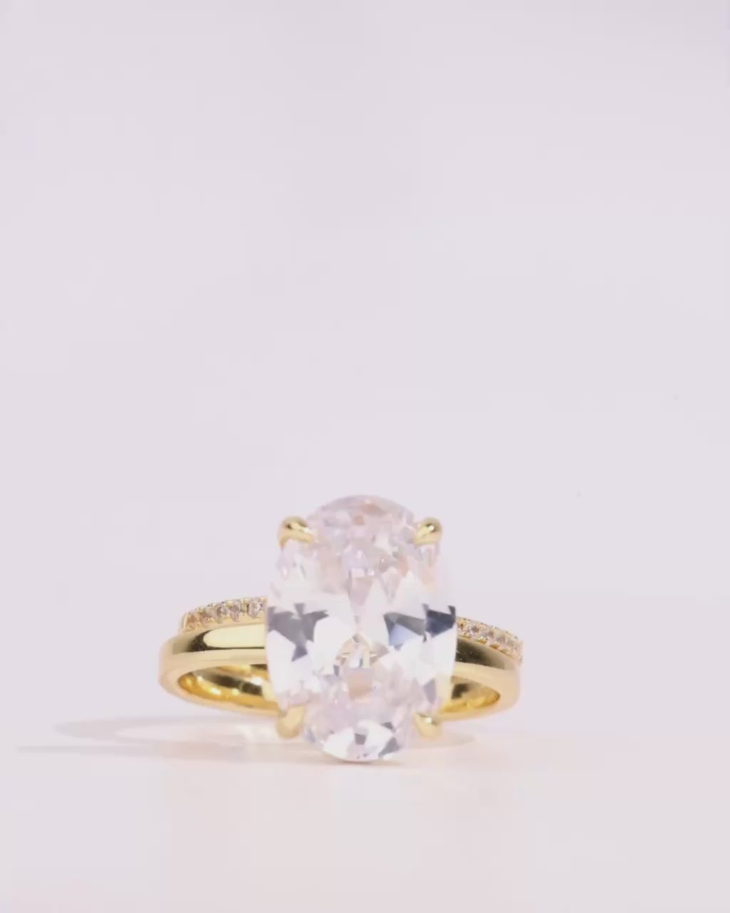 Sterling Silver Oval Cut CZ Stacking Ring Set