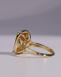Sterling Silver Elongated Cushion Canary CZ Cocktail Ring