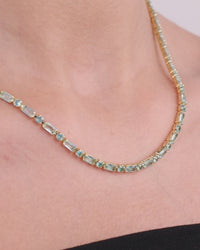 Georgia Aquamarine CZ Tennis Necklace