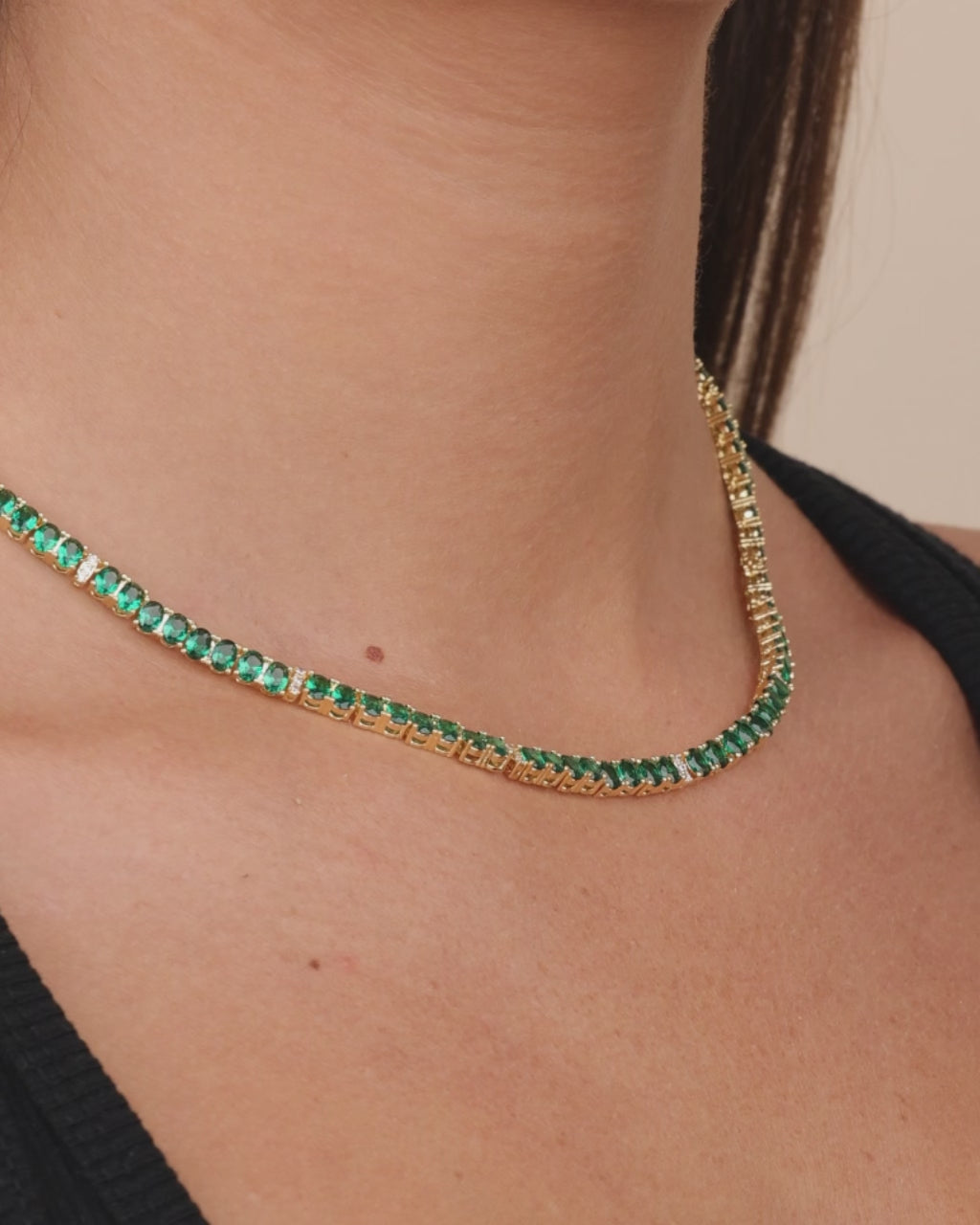 Ace Oval CZ Tennis Necklace