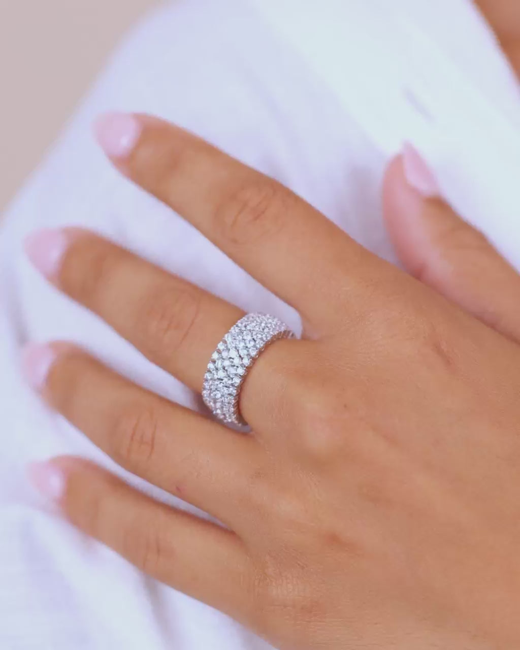Sterling Silver Yvonne CZ Stacking Ring
