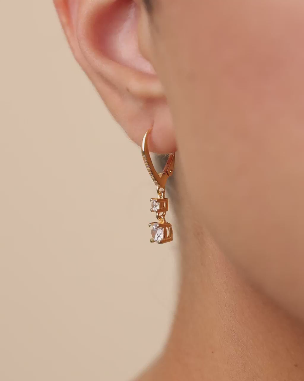 Sterling Silver Magdalena Brilliant Cut CZ French Clip Earrings