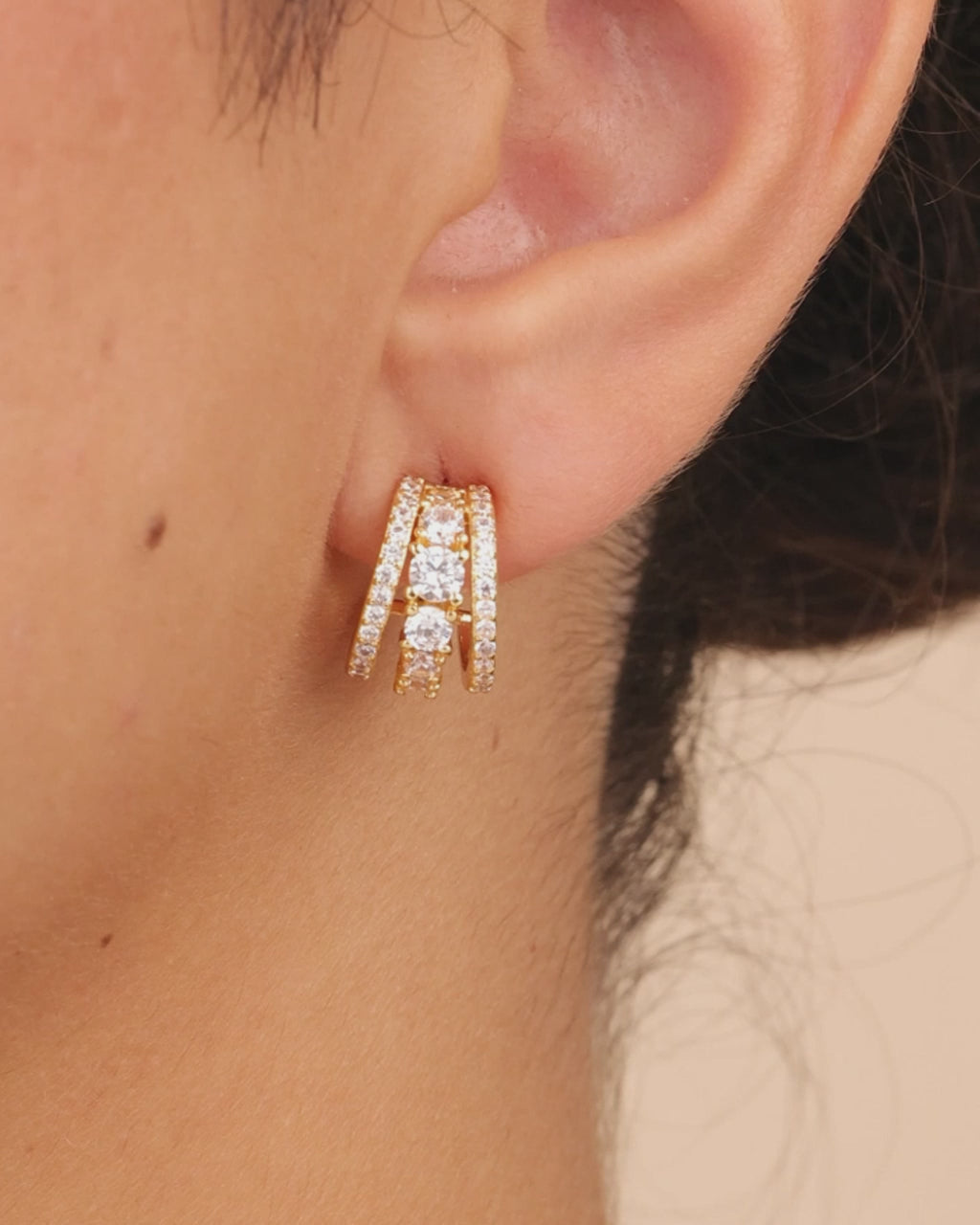 Yasmina CZ Hoop Earrings