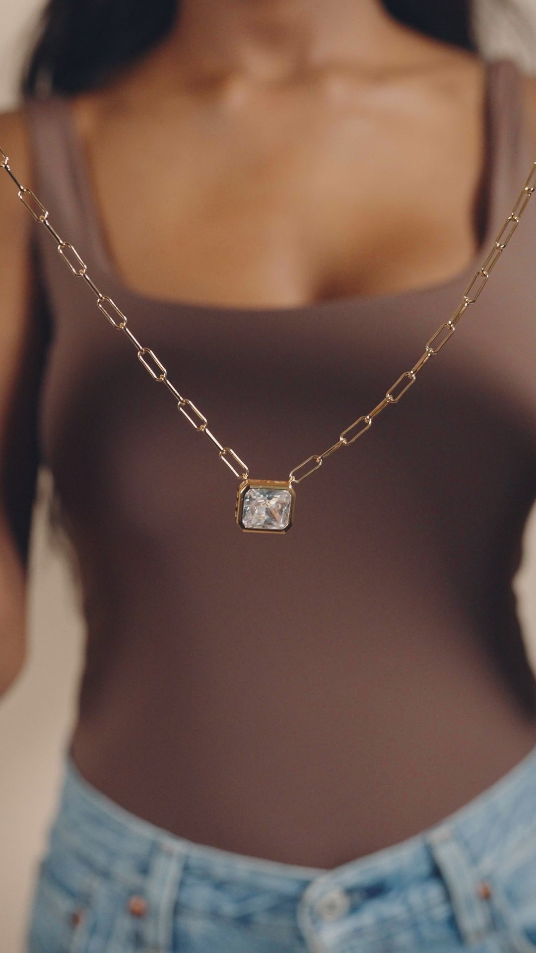 Camille Bezel CZ Statement Necklace