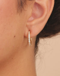 Sterling Silver Eleri CZ Tube Hoops