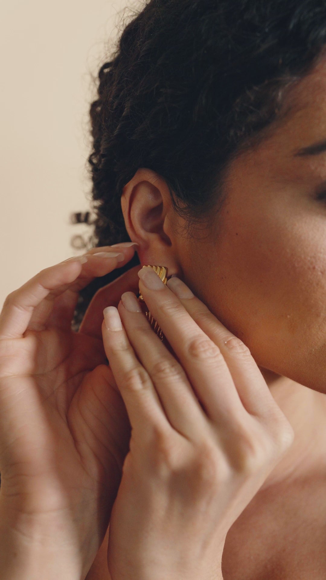 Haydée Triple Textured Drop Stud Earrings