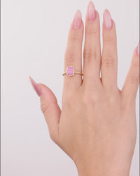 Sterling Silver Mini Plum Opal Elongated Cushion Ring