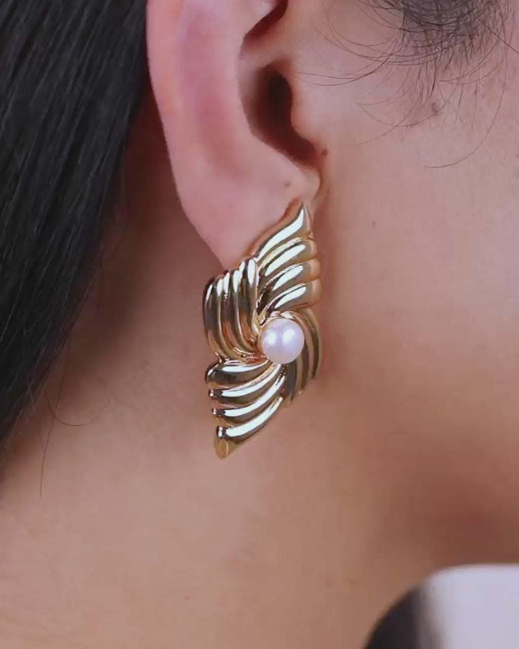 Fantaise Pearl Statement Stud Earrings